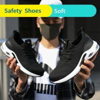 Zapatos de seguridad ligeros para hombre, zapatillas de trabajo con puntera de acero, zapatos protectores antideslizantes, antipinchazos, indestructibles, 2025 - details 1