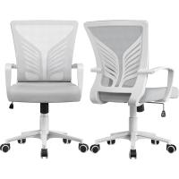 Silla de Oficina con Función de Inclinación, con Soporte Lumbar y Diseño Mariposa para Estudio, Carga Máxima 136kg, Negro - details 21