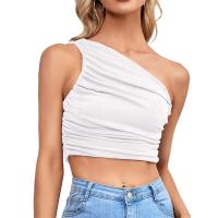 BUNO-2025 Primavera/Verano nueva moda superventas personalidad chica picante Slim Fit cuello asimétrico fuera del hombro camiseta para mujer - details 7