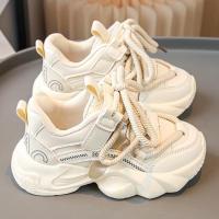 Compañero de clase niña 2025 nuevos zapatos deportivos de primavera y otoño para niños de malla transpirable papá zapatos niña pequeños zapatos blancos - details 5