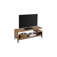 Mueble de Televisión de Salón Industrial 2 Puertas 50 Pulgadas Marrón Rústico y Negro 106x40x50cm - details 5