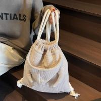 Mochila sencilla con capucha de cuerno de buey, bolso escolar de gran capacidad con diseño de capucha de estilo coreano, bolso con cordón y cremallera de Color sólido para compras - details 10