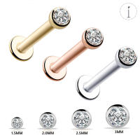 2 piezas 16g 1,5-4mm labret tragus cartílago pendiente 16g punk cz gema redondo tragus labio anillo monroe cartílago de la oreja pendiente piercing - details 1