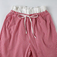 BUNO-Pantalones de encaje a rayas para mujer, Pantalones rectos de pierna ancha con cintura elástica y cordón, ropa de calle holgada para primavera y verano, pantalones de chándal informales - details 35