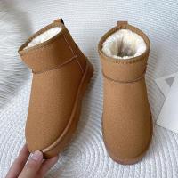 Botas de nieve con plataforma plana para mujer, cálidas e informales, hechas de ante y felpa, zapatos gruesos de moda gótica para invierno 2023 - details 22