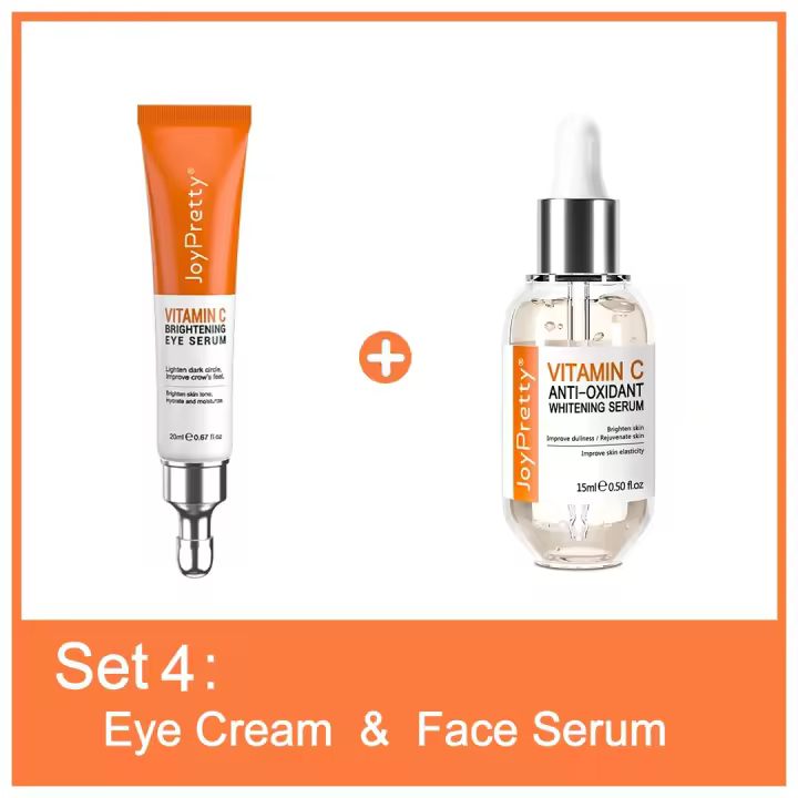 JoyPretty-Kit de cuidado de la piel Facial con vitamina C, crema blanqueadora para piel oscura, limpiador de suero, conjunto hidratante para aclarar la piel Facial, 5 uds. - 1