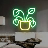 Letrero de neón LED con forma de florero para decoración de habitación, dormitorio, lámpara de noche de pared, luces de decoración para el hogar, luz de regalo alimentada por USB para niñas y niños, luces de corazón - details 2