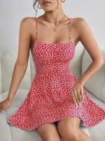 Falda corta de moda de verano, vestido nuevo sexy rojo hermoso elegante, ropa de mujer, vestido de vacaciones en la playa - details 10