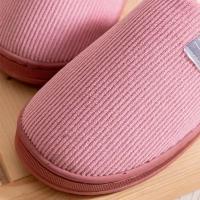 Zapatillas de casa de piel para hombre y mujer, zapatos de algodón, toboganes mullidos, pantuflas de felpa cálidas para parejas - details 9