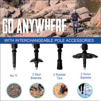 Bastón de senderismo de aluminio multifuncional, 2 uds, bastón de escalada duradero telescópico para montañismo - details 3