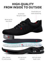 Zapatos de seguridad para hombres y mujeres, calzado deportivo de trabajo transpirable, zapatos con punta de acero, zapatos de protección de seguridad resistentes a pinchazos - details 4