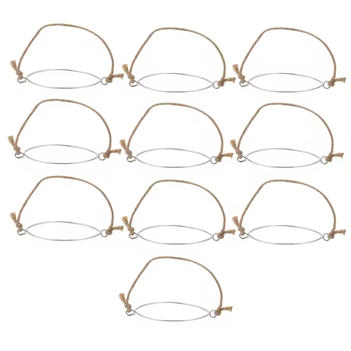Perchas para tarros de cristal, asas de cuerda de lino, boca ancha de 70mm, 10 piezas - 1