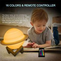 Lámpara de noche Saturno con impresión 3D, Luz De Luna con Control remoto táctil, decoración de dormitorio, regalos para niños, 13/16/22cm, 16 colores - details 11