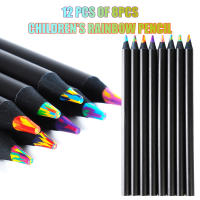 Lápices de arco iris de 8 piezas juego de lápices de 12 colores para niños lápiz de madera multicolor para dibujo suministros escolares - details 3