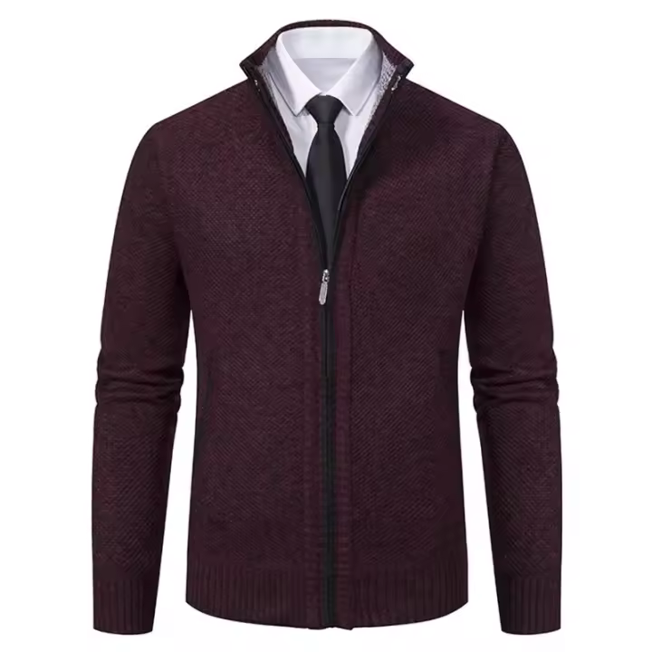Cárdigan de punto para hombre para las temporadas de otoño e invierno, chaqueta, cálida y resistente al viento - 1