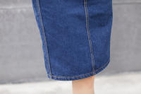 Falda Vaquera Mujer 2025 Primavera - Falda Tubo Ajustada con Abertura Trasera, Denim Elástico de Alta Calidad, Corte A-Line Mid-Length para Estilo Casual o Elegante - details 21