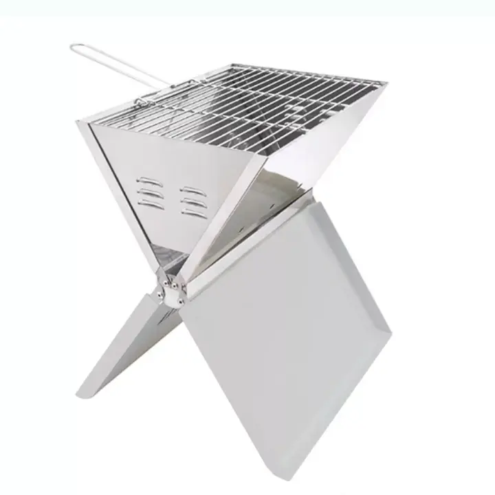 Parrilla plegable de carbón para barbacoa, parrilla de Camping, parrilla de mesa de acero inoxidable - 1