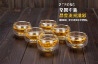 Juego de tazas de té pequeñas de vidrio de borosilicato, transparente, de doble capa, resistente a la temperatura, Kung Fu, antiescaldado - details 2