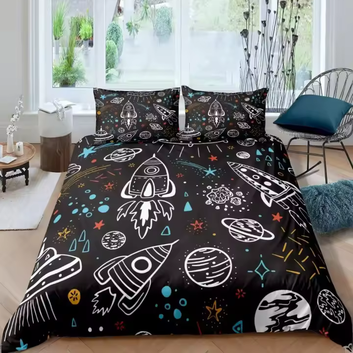 Conjunto de Funda de Dormitorio de Nave Espacial Moderna Tamaño Completo - 1