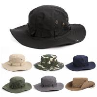 Men & Women Sun Hat Wide Brim Breathable Fishing Cap Men's Bucket Hats Hiking Jungle Hat Summer Outdoor Camo Caps - details 7