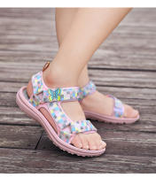Sandalias transpirables de marca de verano para niñas, sandalias deportivas con diseño de mariposa para niños, sandalias de agua de playa con punta abierta antideslizantes para exteriores - details 12