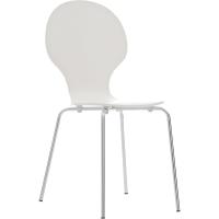 Silla de Cocina de Madera con Base de Metal Color Blanco Otomanos de Muebles y Organización - details 0