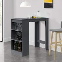 Elegante Mesa de Bar de Bistro 110 x 50 x 103cm Barra de Cocina Alta con 3 Estantes - details 30