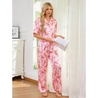Pijamas mujer primavera y otoño camisa de manga corta de seda de hielo conjunto de pantalones ropa de estar - details 5