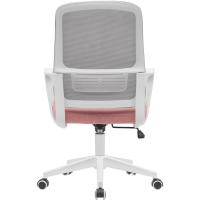 Silla de escritorio ergonómica con ruedas giratorias antiarañazos, respaldo de tela transpirable y soporte lumbar, sillón de estudio u oficina, ajuste de altura del gas 98-108 cm (azul y - details 7