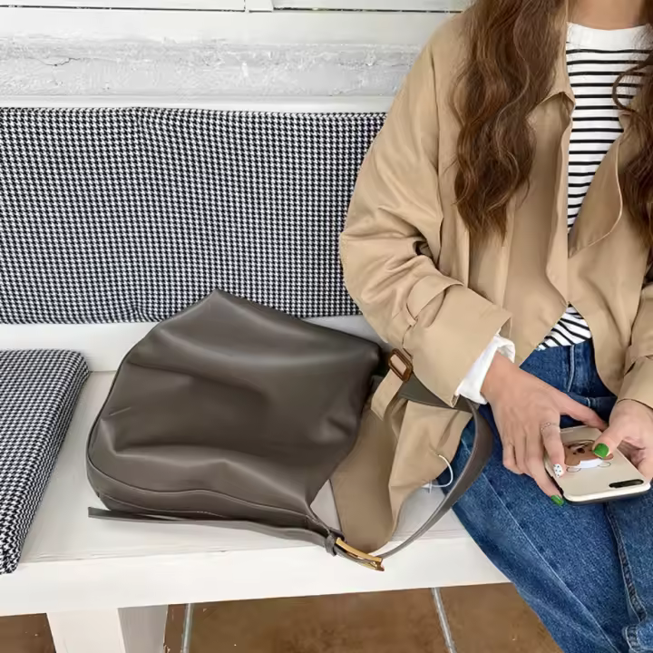 Bolso diario suave colapso bolso de hombro minimalista bolso grande bolso nuevo bolso de mensajero de gran capacidad para mujer - 1