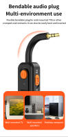 Adaptador de Audio con Bluetooth 5,4, transmisor y receptor de Audio inalámbrico AUX de 3,5mm, música HIFI con micrófono HD para auriculares de coche y TV - details 10