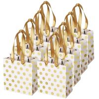Bolsas de regalo pequeñas con asas de cinta, Mini bolsa de regalo dorada, para cumpleaños, bodas, navidad, vacaciones, graduación, bebé - details 0