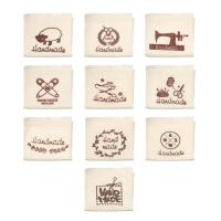 Tijeras de oveja con forma de corazón, etiquetas de tela con patrón de dibujos animados, hechas a mano con amor, accesorios de costura, 50 piezas - details 7