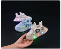 Nuevos zapatos de malla luminosos de primavera y otoño para niños y niñas, zapatos de bebé con suela suave iluminada, zapatos deportivos casuales con velcro para niños a la moda - details 10