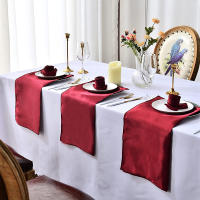 Juego de 2/6/12 servilletas de tela de poliéster satinado duradero, mantel grueso reutilizable para cocina, comedor, decoración de boda - details 3