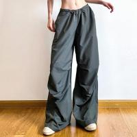 Pantalones Retro Hip Hop para mujer, cintura alta, elásticos, sueltos, ajustables para - details 3