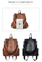 Mochila Retro de cuero suave para mujer, mochila multifuncional de gran capacidad, bolso de viaje de ocio, tendencia popular - details 12