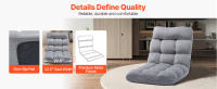 Silla de piso SucceBuy: sofá plegable de espuma reciclada con 14 posiciones ajustables. Silla de suelo con respaldo, gris - details 3