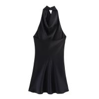 Vestido de satén con cuello halter, éxito de ventas en AliExpress, ropa de mujer europea y americana transfronteriza - details 1
