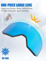 Kapvoe-Gafas de esquí con protección UV400 para hombre y mujer, lentes de snowboard, máscara deportiva de invierno, antiniebla - details 5