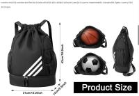 Hombres y mujeres bolsillos laterales dobles mochila deportiva con cordón bolsa de cordón, la escuela, la aptitud, bolsa de cordón, de gran capacidad, ligera, versátil, húmeda y seca, bolsas de baloncesto de fútbol, ​​mochilas de senderismo - details 3