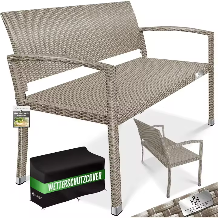 Banco de Jardín KESSER® Resistente a la Intemperie Resistente a Rayos UV Soporte hasta 320kg - 1