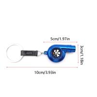 Llavero Turbo de aleación único con sonido, Mini silbato de coche Multicolor, llavero con sonido, hebilla para llave INS, regalos - details 1