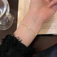 Nuevos collares de circón de acero inoxidable para mujer, Collar de cadena de hierba de cuatro hojas chapado en oro, regalo de joyería - details 5