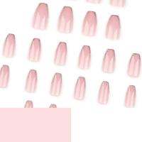 24pcs Uñas De Ballerina Largas Falsas En Color Rosa Puro Francés Uñas Postizas Completo Cubierta Presión En DIY Desmontables Para Fiesta - details 4