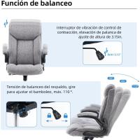 Silla de Oficina Ergonómica Giratoria con Brazo Ajustable Cómoda para Juegos en Casa o Oficina - details 15