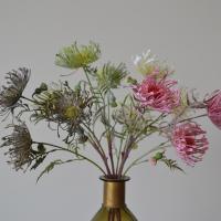Flor de cojín Artificial de 63cm, 3 cabezas, garra de cangrejo realista, flor de crisantemo, tacto Real, flores falsas hechas a mano para sala de estar - details 24