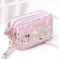 Bolsa de Teléfono Móvil de Estilo Corto para Mujer Bolso de Maquillaje de Moda con Cierre de Cremallera de Tres Capas - details 2