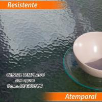 Mesa de jardín de Cristal y Acero |   De 150x90x75 cm |   Resistentes: Cristal Templado, Acero anticorrosión |   para 6 Personas |   para exterior |   Clásico - details 6