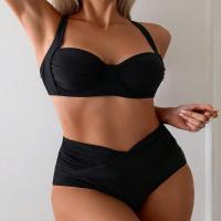 Conjunto de Bikini de Cintura Alta para Mujeres Traje de Baño de Dos Piezas con Frontal de Torsión - details 1